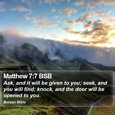 Matthew 7:7 BSB Bible Verse Image