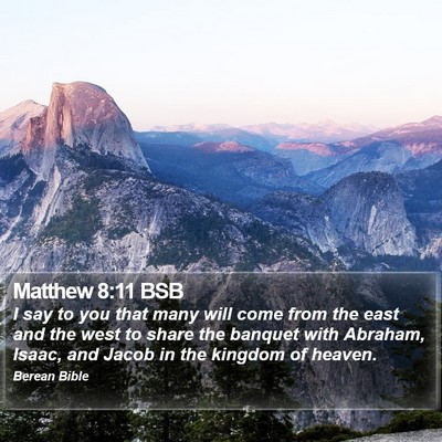 Matthew 8:11 BSB Bible Verse Image