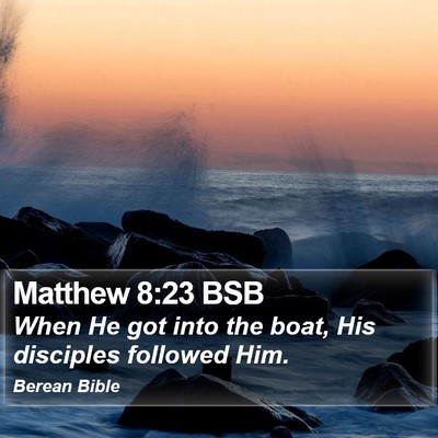 Matthew 8:23 BSB Bible Verse Image