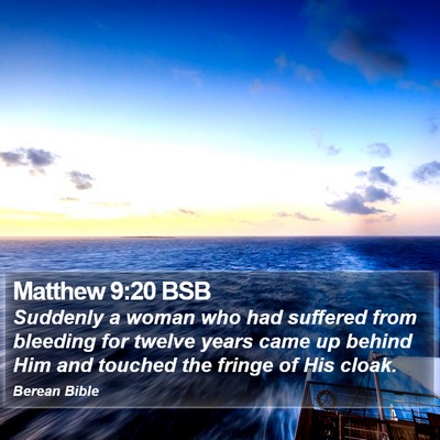 Matthew 9:20 BSB Bible Verse Image