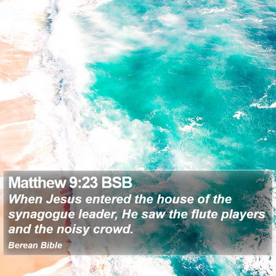 Matthew 9:23 BSB Bible Verse Image