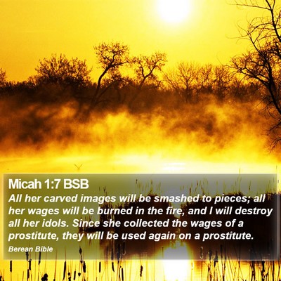 Micah 1:7 BSB Bible Verse Image