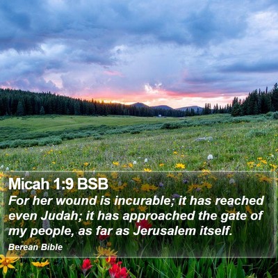 Micah 1:9 BSB Bible Verse Image