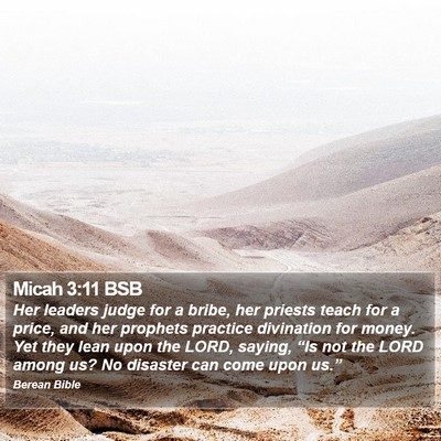 Micah 3:11 BSB Bible Verse Image