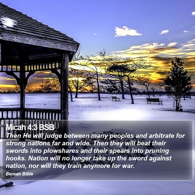 Micah 4:3 BSB Bible Verse Image