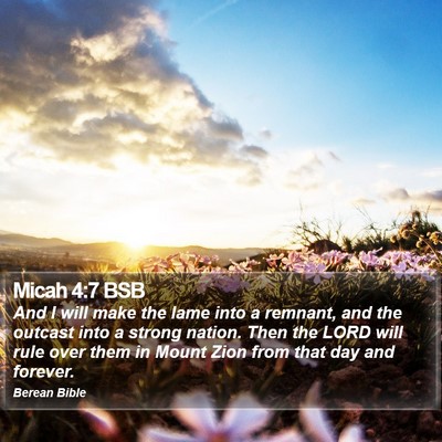 Micah 4:7 BSB Bible Verse Image