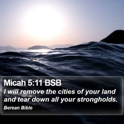 Micah 5:11 BSB Bible Verse Image