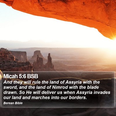 Micah 5:6 BSB Bible Verse Image