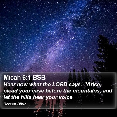 Micah 6:1 BSB Bible Verse Image