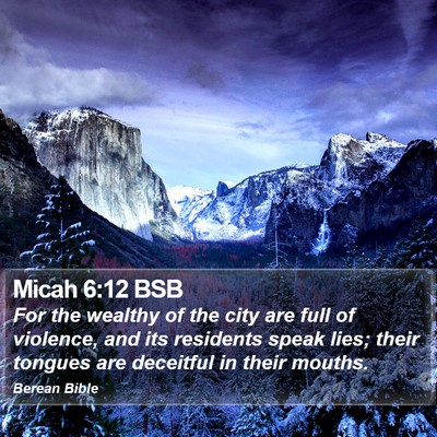 Micah 6:12 BSB Bible Verse Image