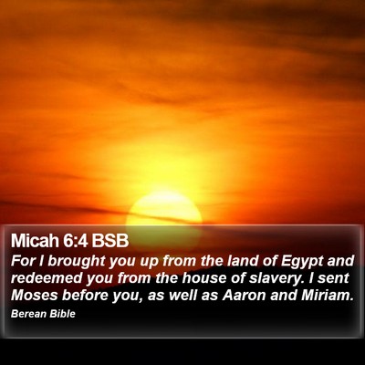 Micah 6:4 BSB Bible Verse Image