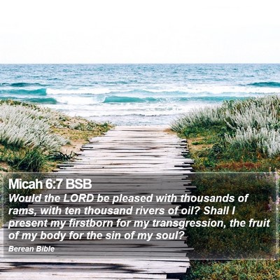 Micah 6:7 BSB Bible Verse Image