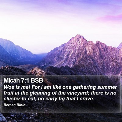 Micah 7:1 BSB Bible Verse Image