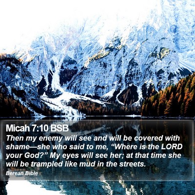 Micah 7:10 BSB Bible Verse Image