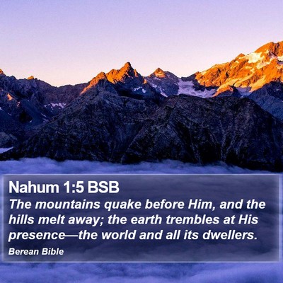 Nahum 1:5 BSB Bible Verse Image