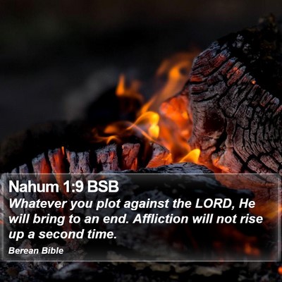 Nahum 1:9 BSB Bible Verse Image