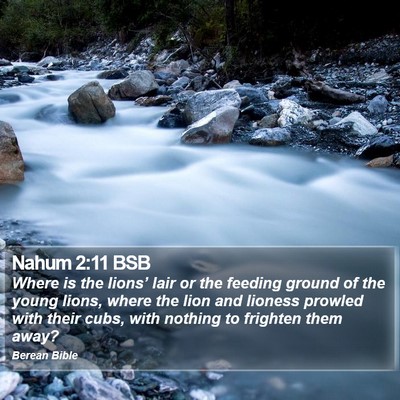 Nahum 2:11 BSB Bible Verse Image