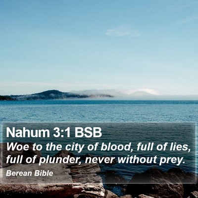 Nahum 3:1 BSB Bible Verse Image