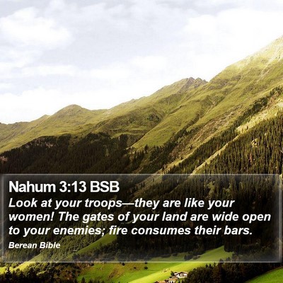 Nahum 3:13 BSB Bible Verse Image