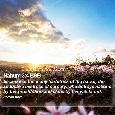 Nahum 3:4 BSB Bible Verse Image