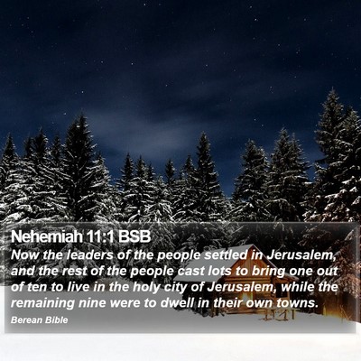Nehemiah 11:1 BSB Bible Verse Image