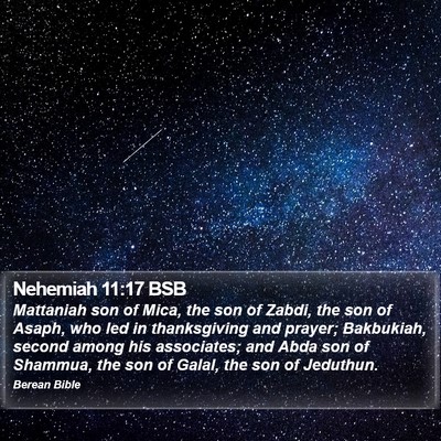 Nehemiah 11:17 BSB Bible Verse Image