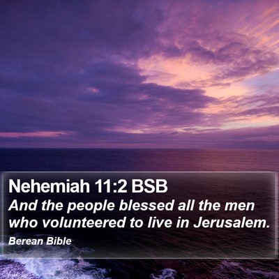 Nehemiah 11:2 BSB Bible Verse Image