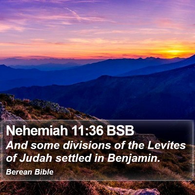Nehemiah 11:36 BSB Bible Verse Image