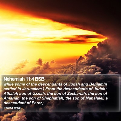 Nehemiah 11:4 BSB Bible Verse Image