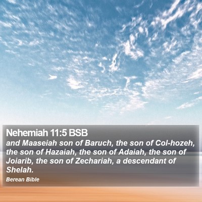 Nehemiah 11:5 BSB Bible Verse Image