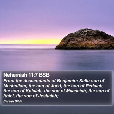 Nehemiah 11:7 BSB Bible Verse Image