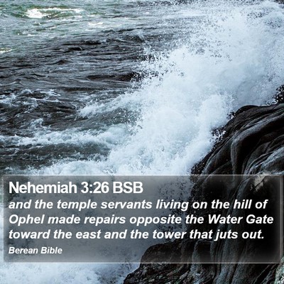 Nehemiah 3:26 BSB Bible Verse Image