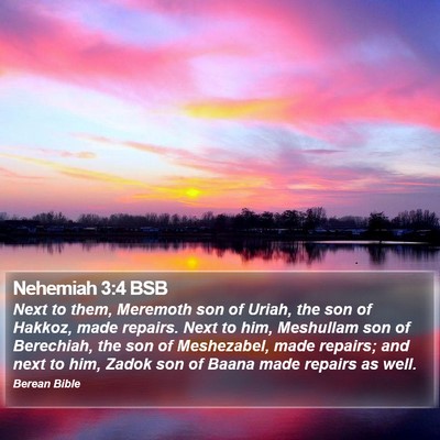 Nehemiah 3:4 BSB Bible Verse Image