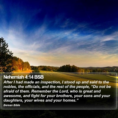 Nehemiah 4:14 BSB Bible Verse Image