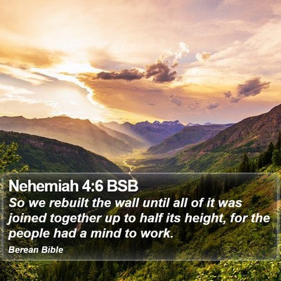Nehemiah 4:6 BSB Bible Verse Image