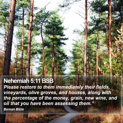 Nehemiah 5:11 BSB Bible Verse Image