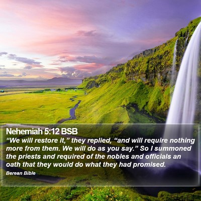Nehemiah 5:12 BSB Bible Verse Image