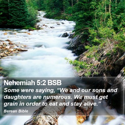 Nehemiah 5:2 BSB Bible Verse Image