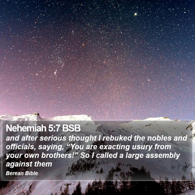 Nehemiah 5:7 BSB Bible Verse Image