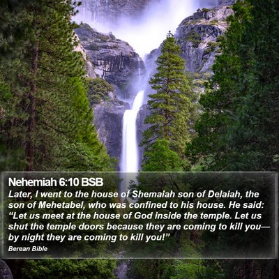 Nehemiah 6:10 BSB Bible Verse Image