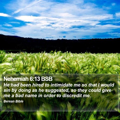 Nehemiah 6:13 BSB Bible Verse Image