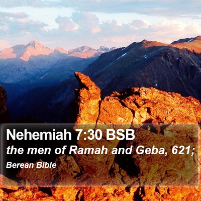 Nehemiah 7:30 BSB Bible Verse Image