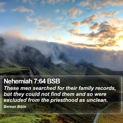 Nehemiah 7:64 BSB Bible Verse Image