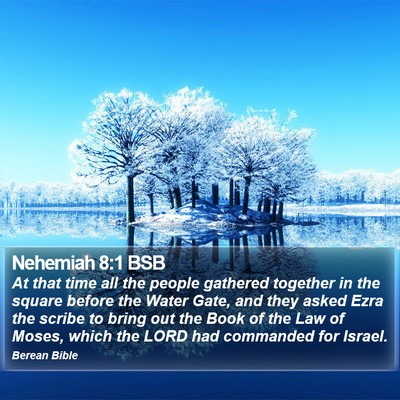 Nehemiah 8:1 BSB Bible Verse Image