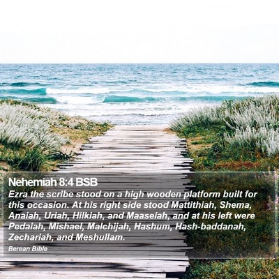 Nehemiah 8:4 BSB Bible Verse Image