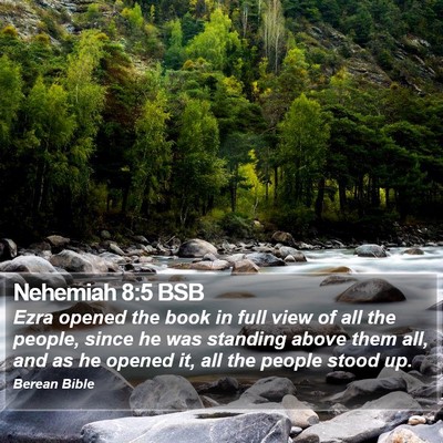 Nehemiah 8:5 BSB Bible Verse Image