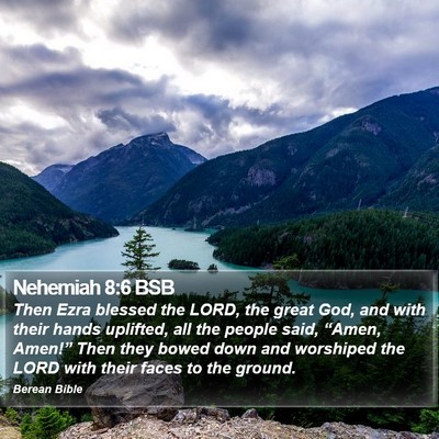 Nehemiah 8:6 BSB Bible Verse Image