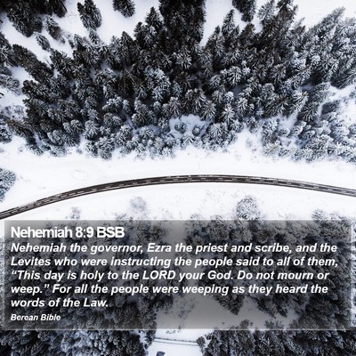Nehemiah 8:9 BSB Bible Verse Image