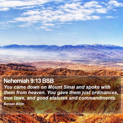 Nehemiah 9:13 BSB Bible Verse Image