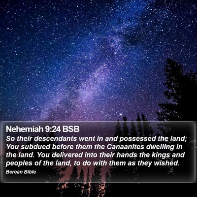 Nehemiah 9:24 BSB Bible Verse Image